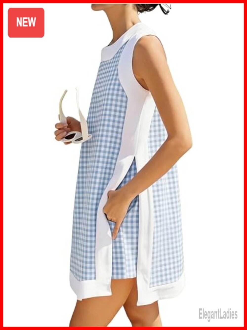 Women's 2 Piece Plaid Short Set with Pockets
